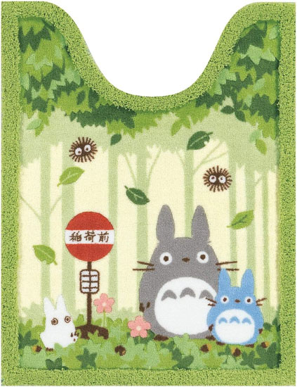 【新品】センコー　ロングトイレマット となりのトトロ なかま 約80×60cm　37147　グリーン