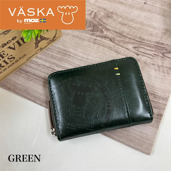 【新品】【新品(開封のみ)】 VASKA by moz　カリオン ラウンド小銭入　VS-0133　グリーン
