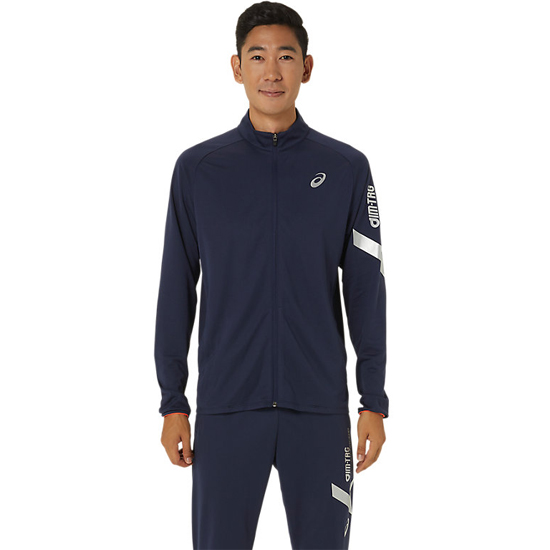 【新品】asics アシックス XLサイズ A-I-Mドライストレッチニットジャケット 2031E540 ミッドナイト