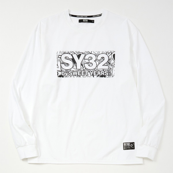 SY32 by SWEET YEARS XLサイズ HEART PATTERN BOX LOGO L/S TEE 11501 ホワイト