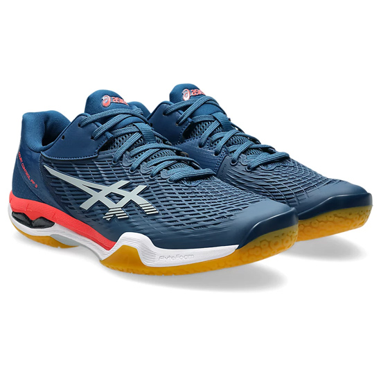 【新品】asics アシックス 27.5cm バドミントンシューズ COURT CONTROL FF 3 1071A087 マコ ブルー/ピエドモント グレー