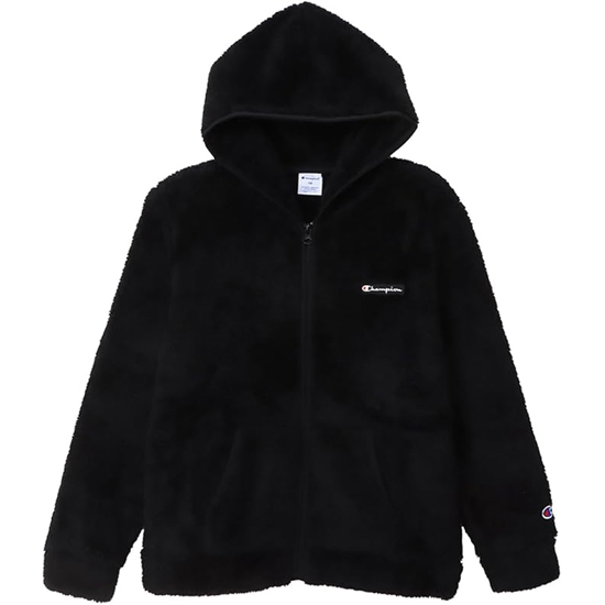 【新品】CHAMPION 150 サイズ キッズ ジップフーデットジャケット 24FW ベーシック チャンピオン CK-A601 ブラック