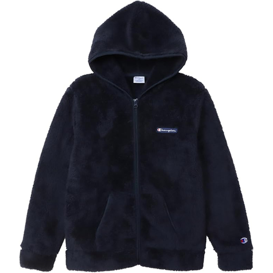 【新品】CHAMPION 140 サイズ キッズ ジップフーデットジャケット 24FW ベーシック チャンピオン CK-A601 ダークネイビー
