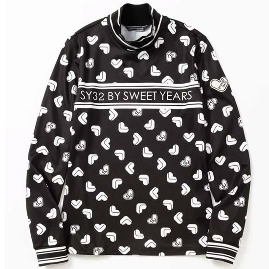 SY32 by SWEET YEARS Mサイズ SWEET LOGO PRINTED L/S MOCK SYG-25A8-13 ブラック