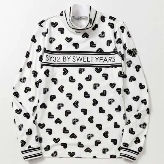 SY32 by SWEET YEARS Mサイズ SWEET LOGO PRINTED L/S MOCK SYG-25A8-13 ホワイト