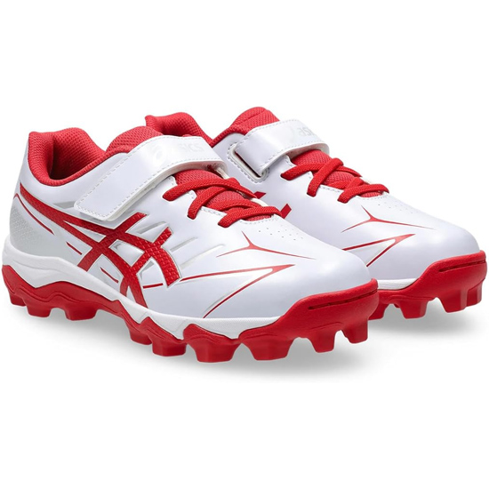 【新品】asics アシックス 21.5cm 野球 ベースボール シューズ キッズ STAR SHINE S 3 1124A011 ホワイト/レッド