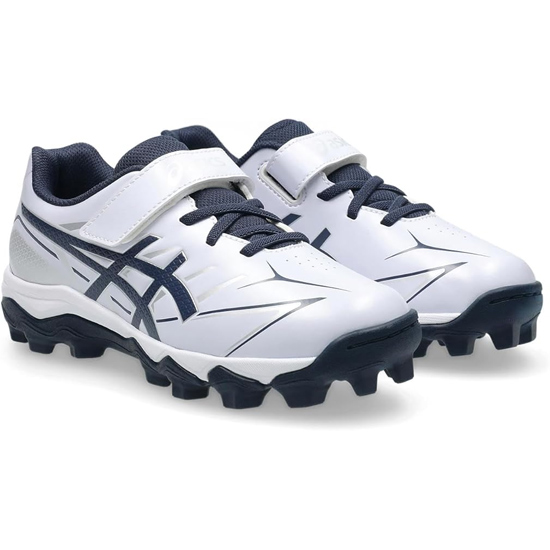 【新品】asics アシックス 21.5cm 野球 ベースボール シューズ キッズ STAR SHINE S 3 1124A011 ホワイト/ネイビー
