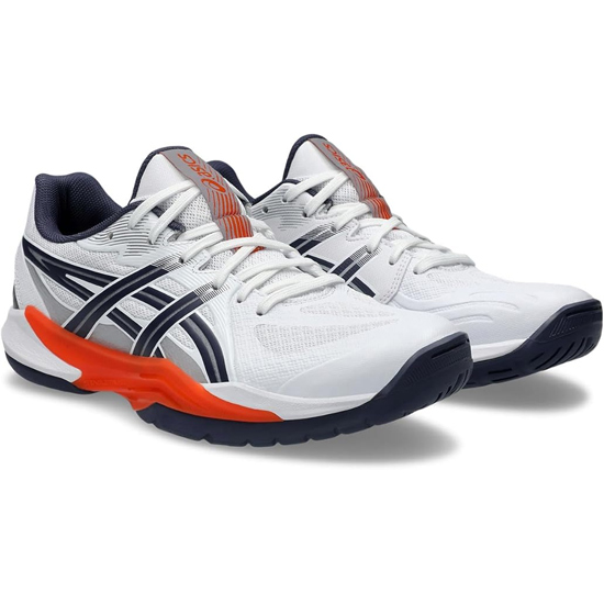 【新品】asics アシックス 25.5cm ハンドボールシューズ POWERBREAK FF 1071A101 ホワイト/ノヴァオレンジ 箱いたみ