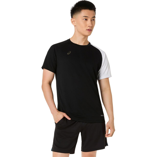 【新品】asics アシックス M サイズ ドライショートスリーブシャツ 2033C042 002 パフォーマンスブラック/ブリリアントホワイト