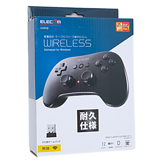 【新品】ELECOM　ワイヤレスゲームパッド　JC-U3912TBK　ブラック