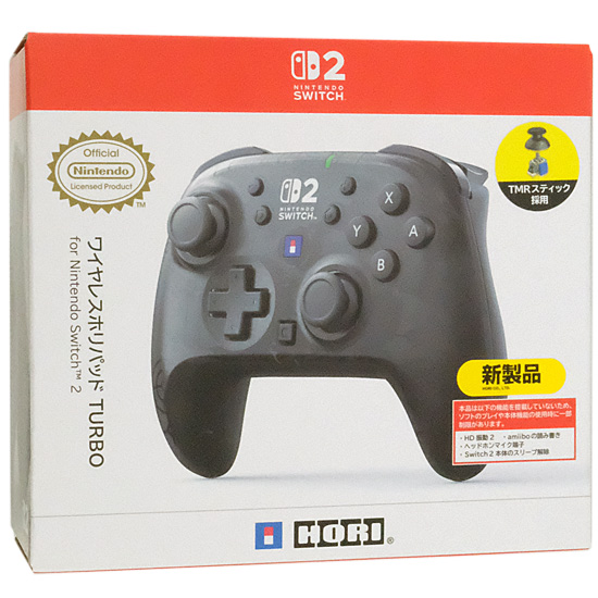 【新品】【新品訳あり(箱きず・やぶれ)】 HORI　ワイヤレスホリパッド TURBO for Nintendo Switch 2 NSX-126　ミストブラック