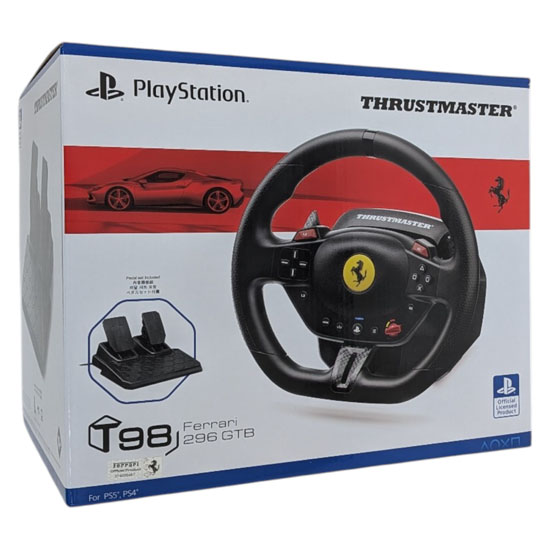 【新品】Thrustmaster　ステアリングコントローラー T98 Ferrari 296 GTB　4160918　ブラック