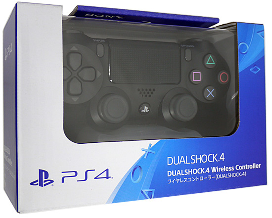 【中古】SONY　ワイヤレスコントローラー DUALSHOCK4　ジェット・ブラック　CUH-ZCT2J　本体のみ 元箱あり