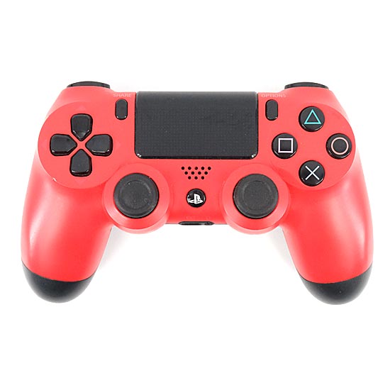 【中古】SONY　ワイヤレスコントローラー DUALSHOCK4　マグマ・レッド　CUH-ZCT1J 01　本体のみ