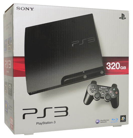 【中古】SONY　プレイステーション3 320GB ブラック CECH-3000B　ゴム足なし 元箱あり