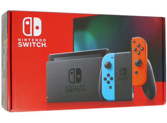 【中古】任天堂　Nintendo Switch バッテリー拡張モデル　HAD-S-KABAA　ネオンブルー・ネオンレッド　背面スタンドなし 元箱あり