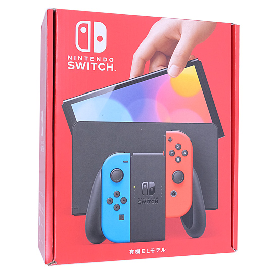【中古】任天堂　Nintendo Switch 有機ELモデル　HEG-S-KABAA　ネオンブルー・ネオンレッド　ドックカバーなし 元箱あり
