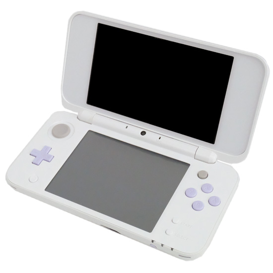 【中古】任天堂　Newニンテンドー2DS LL ホワイト×ラベンダー　本体・液晶画面いたみ