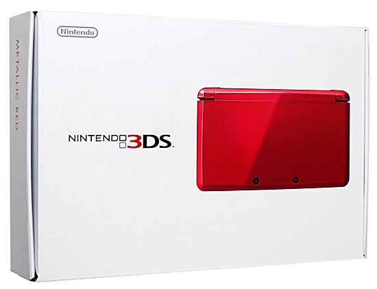 【中古】任天堂　ニンテンドー3DS メタリックレッド　CTR-S-RDBA　スティックゴムなし 元箱あり