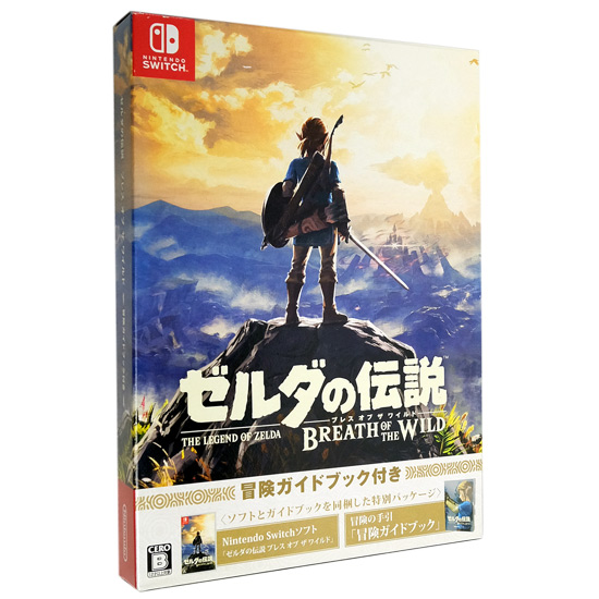 【中古】ゼルダの伝説 ブレス オブ ザ ワイルド 冒険ガイドブック&マップ付き　Nintendo Switch　外箱いたみ