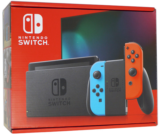 【中古】任天堂　Nintendo Switch バッテリー拡張モデル　HAD-S-KABAH　ネオンブルー・ネオンレッド　ACアダプターなし・外箱いたみ 元箱あり