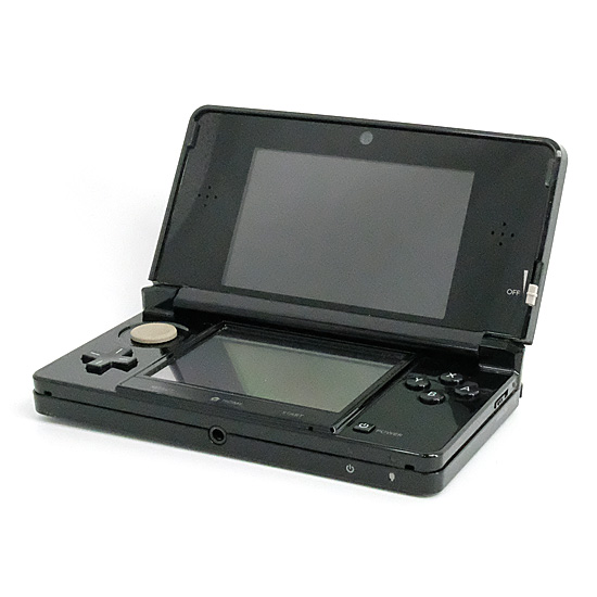 【中古】任天堂　ニンテンドー3DS クリアブラック　CTR-S-KGBA　本体のみ　液晶画面いたみ