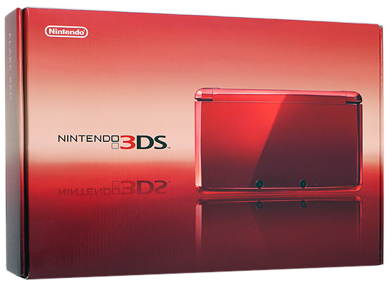 【中古】任天堂　ニンテンドー3DS フレアレッド　CTR-S-RAAA　外箱いたみ 元箱あり