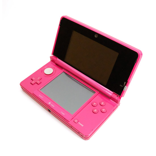 【中古】任天堂　ニンテンドー3DS グロスピンク　CTR-S-PDBA　本体のみ　ゴムなし・本体・液晶画面いたみ