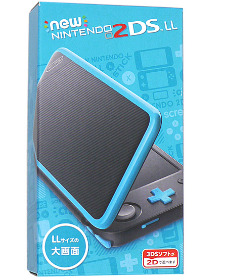 【中古】任天堂　Newニンテンドー2DS LL ブラック×ターコイズ　本体のみ 元箱あり