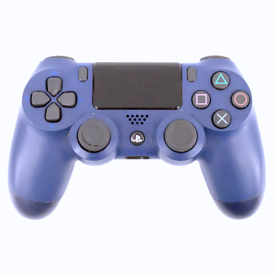 【中古】SONY　ワイヤレスコントローラー DUALSHOCK4　ミッドナイト・ブルー　CUH-ZCT2J22　本体のみ　本体いたみ