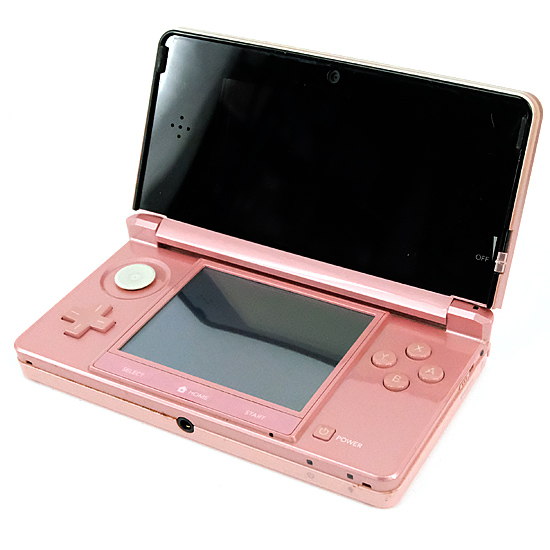 【中古】任天堂　ニンテンドー3DS ミスティピンク　CTR-S-PAAA　ACアダプター・スライドパッドゴムなし・液晶画面いたみ