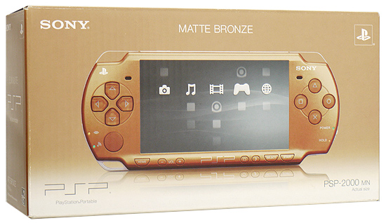【中古】SONY　PSP マット・ブロンズ PSP-2000 MN　バッテリーなし　本体いたみ 元箱あり