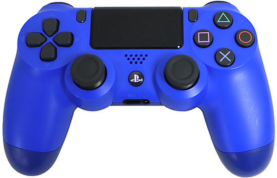 【中古】SONY　ワイヤレスコントローラー DUALSHOCK4　ウェイブ・ブルー　CUH-ZCT2J12　本体のみ　型番シールなし