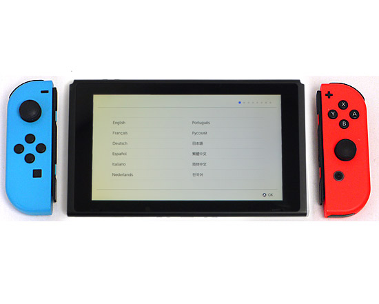【中古】任天堂　Nintendo Switch バッテリー拡張モデル　HAD-S-KABAA　ネオンブルー・ネオンレッド　本体・Joy-Conのみ　液晶画面いたみ