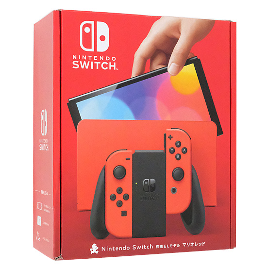 【中古】任天堂　Nintendo Switch 有機ELモデル マリオレッド　HEG-S-RAAAA　ドックカバーなし 元箱あり