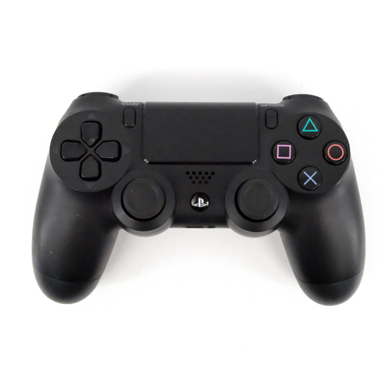 【中古】SONY　ワイヤレスコントローラー DUALSHOCK4　ジェット・ブラック　CUH-ZCT2J　本体のみ　本体いたみ