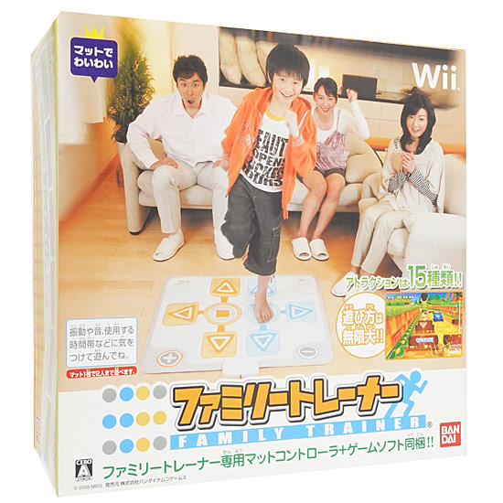 【中古】ファミリートレーナー　Wii　説明書なし・ディスク傷・外箱いたみ