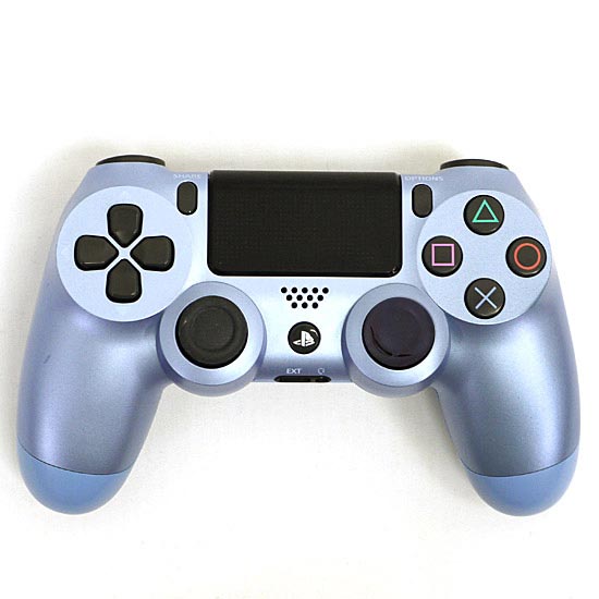 【中古】SONY　ワイヤレスコントローラー DUALSHOCK 4　チタン・ブルー　CUH-ZCT2J28　本体のみ　本体いたみ