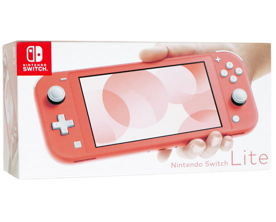 【中古】任天堂　Nintendo Switch Lite(ニンテンドースイッチ ライト)　HDH-S-PAZAA　コーラル　本体のみ　スティックゴムなし 元箱あり