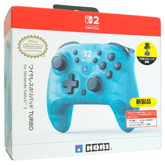【中古】HORI　ワイヤレスホリパッド TURBO for Nintendo Switch 2　NSX-131　アクアシアン　修理品 元箱あり