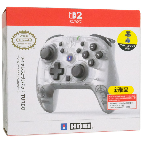 【中古】HORI　ワイヤレスホリパッド TURBO for Nintendo Switch 2 NSX-132　フロストホワイト 元箱あり