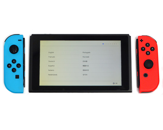 【中古】任天堂　Nintendo Switch　ネオンブルー/ネオンレッド　本体・Joy-Conのみ　ゴムなし・液晶画面いたみ