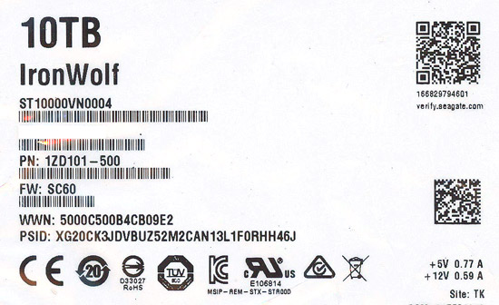 【新品】SEAGATE製HDD　ST10000VN0004　10TB SATA600 7200