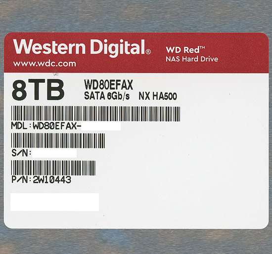 【新品】Western Digital製HDD　WD80EFAX　8TB SATA600 5400