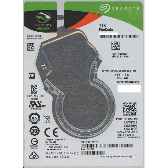 【新品】SEAGATE製HDD　ST1000LX015　1TB 7mm