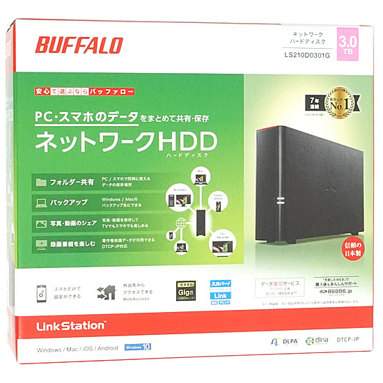 【新品】BUFFALO　LinkStation LS210D0301G　3TB