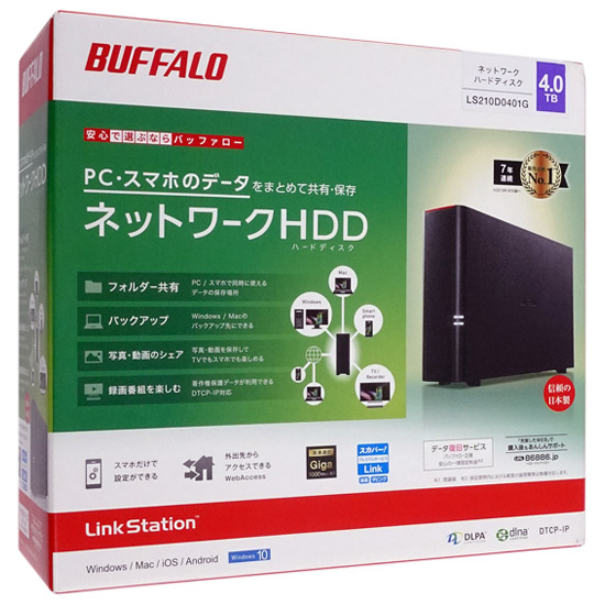 【新品】BUFFALO　LinkStation LS210D0401G　4TB