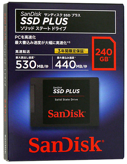 【新品】【新品訳あり(箱きず・やぶれ)】 SANDISK　2.5インチSATA SSD 240GB　SDSSDA-240G-J26
