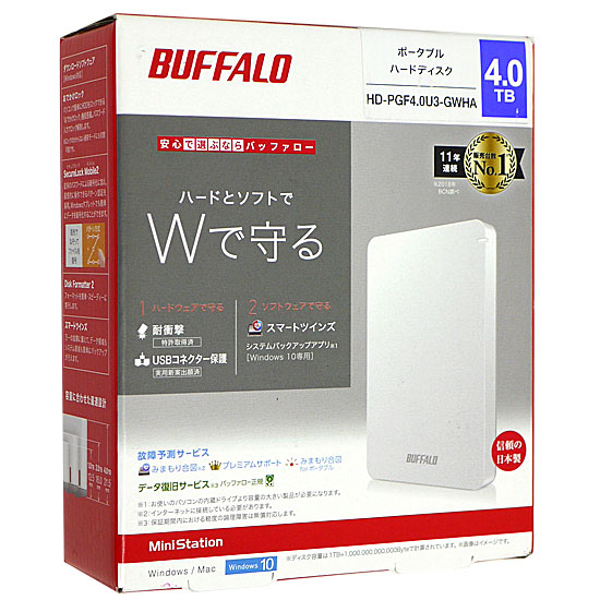 【新品】BUFFALO製PortableHD　HD-PGF4.0U3-GWHA　4TB