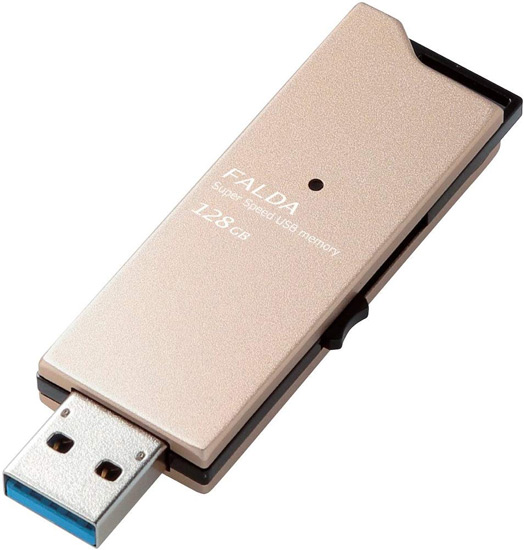【新品】ELECOM USB3.0対応USBメモリ MF-DAU3128GGD 128GB ゴールド